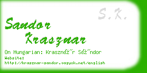 sandor krasznar business card